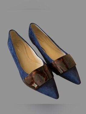 J. McLaughlin Blue Suede Pointy Toe Flat Shoes US8M ($295)